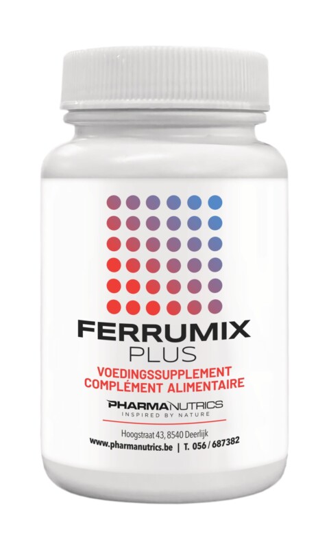 Ferrumix Plus Ijzer Vitaminec Hondsroos Brandnetel Ijzertekort Zuurstoftransport Vermindering Vermoeidheid