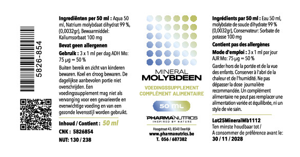 MINERAL MOLYBDEEN 50 ML DRUPPELS PHARMANUTRICS