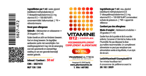 VITAMINE B12 COMPLEX 50 ML DRUPPELS PHARMANUTRICS